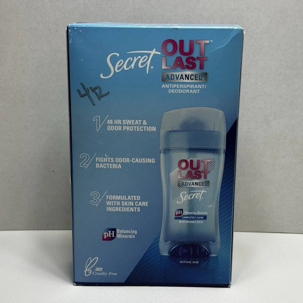 Secret Outlast Advanced Antiperspirant Deodorant Completely Clean 4 Pack 2.6oz